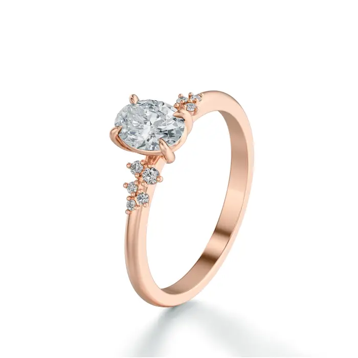Pierścionek owalny diament różowe złoto 0.60 ct. SBPZ_053